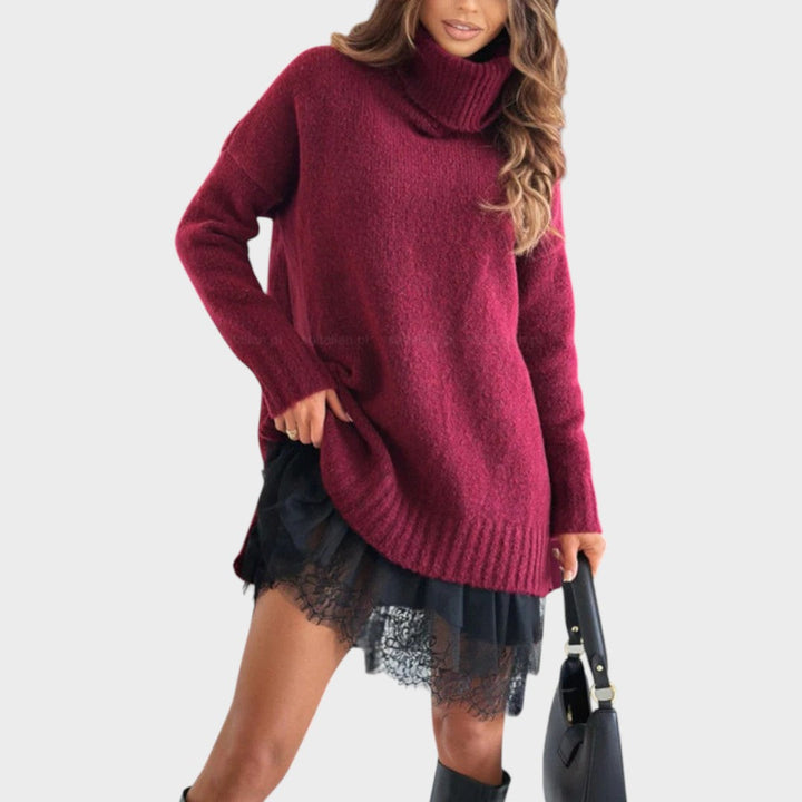 Bonnie – Conjunto de Vestido de Malha Oversized e Renda
