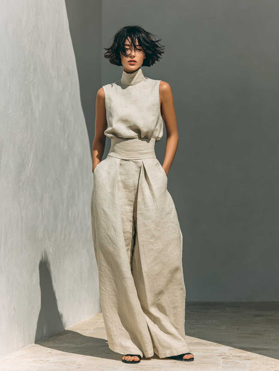 Livia – Conjunto Minimalista em Algodão e Linho