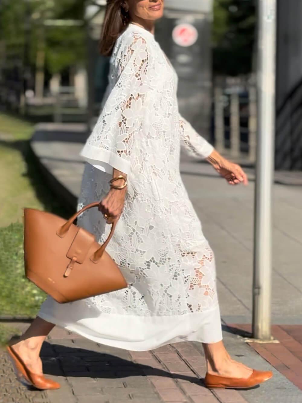 Willow | Vestido Midi V-Ausschnitt Glam Blumen