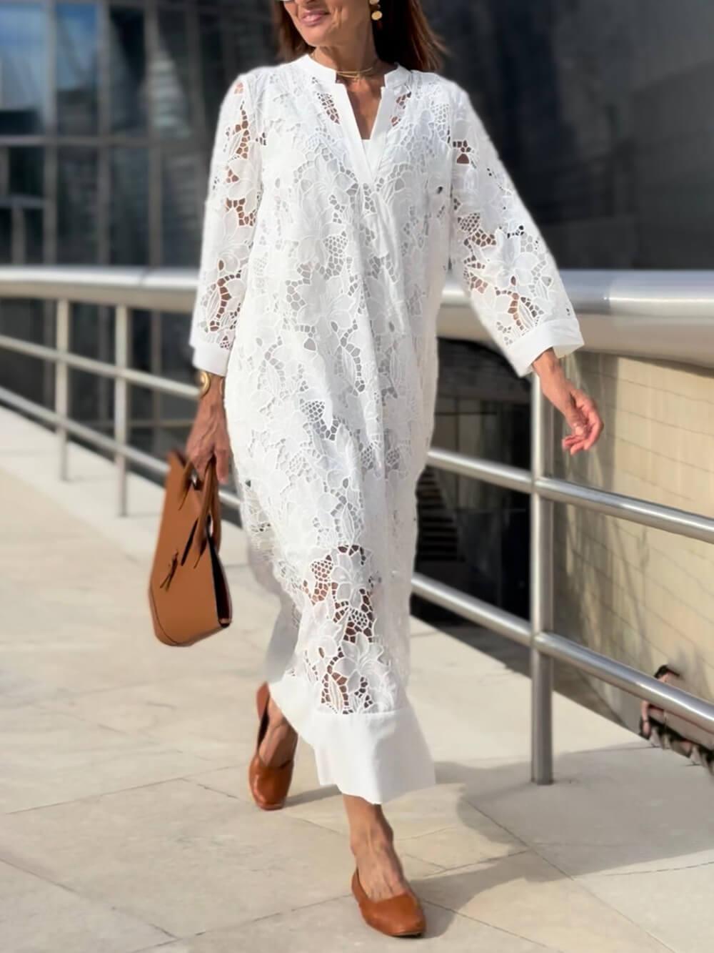 Willow | Vestido Midi V-Ausschnitt Glam Blumen