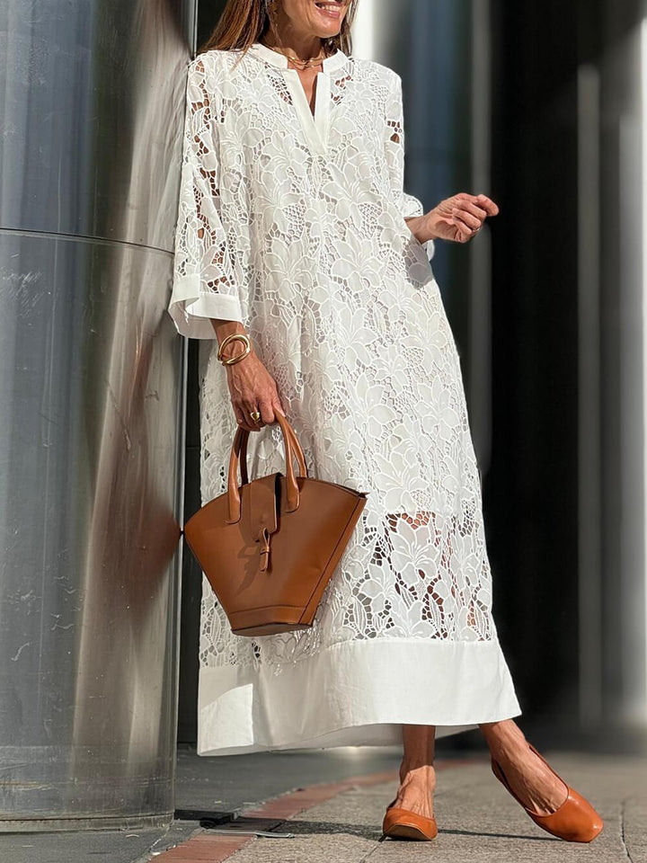 Willow | Vestido Midi V-Ausschnitt Glam Blumen