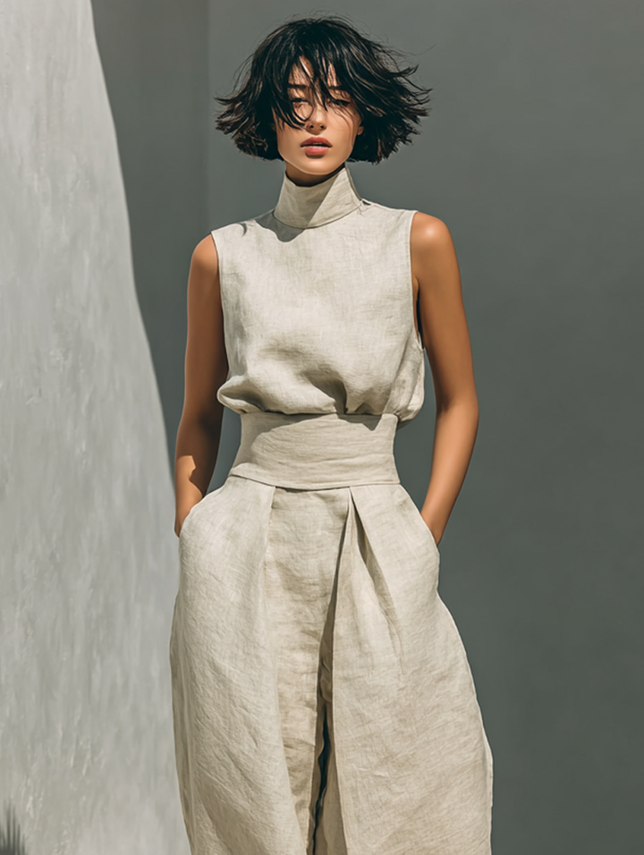 Livia – Conjunto Minimalista em Algodão e Linho