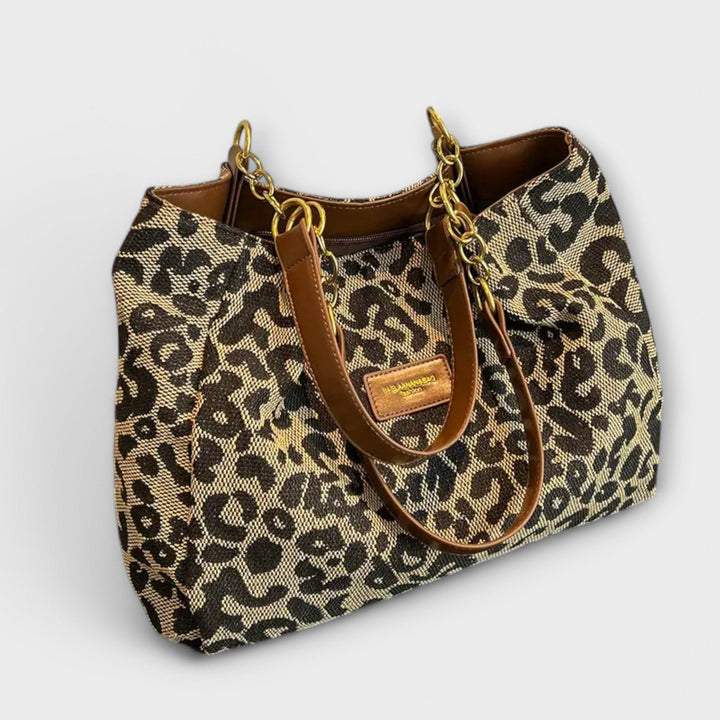 Olivia - Tote de Lona com Padrão de Leopardo