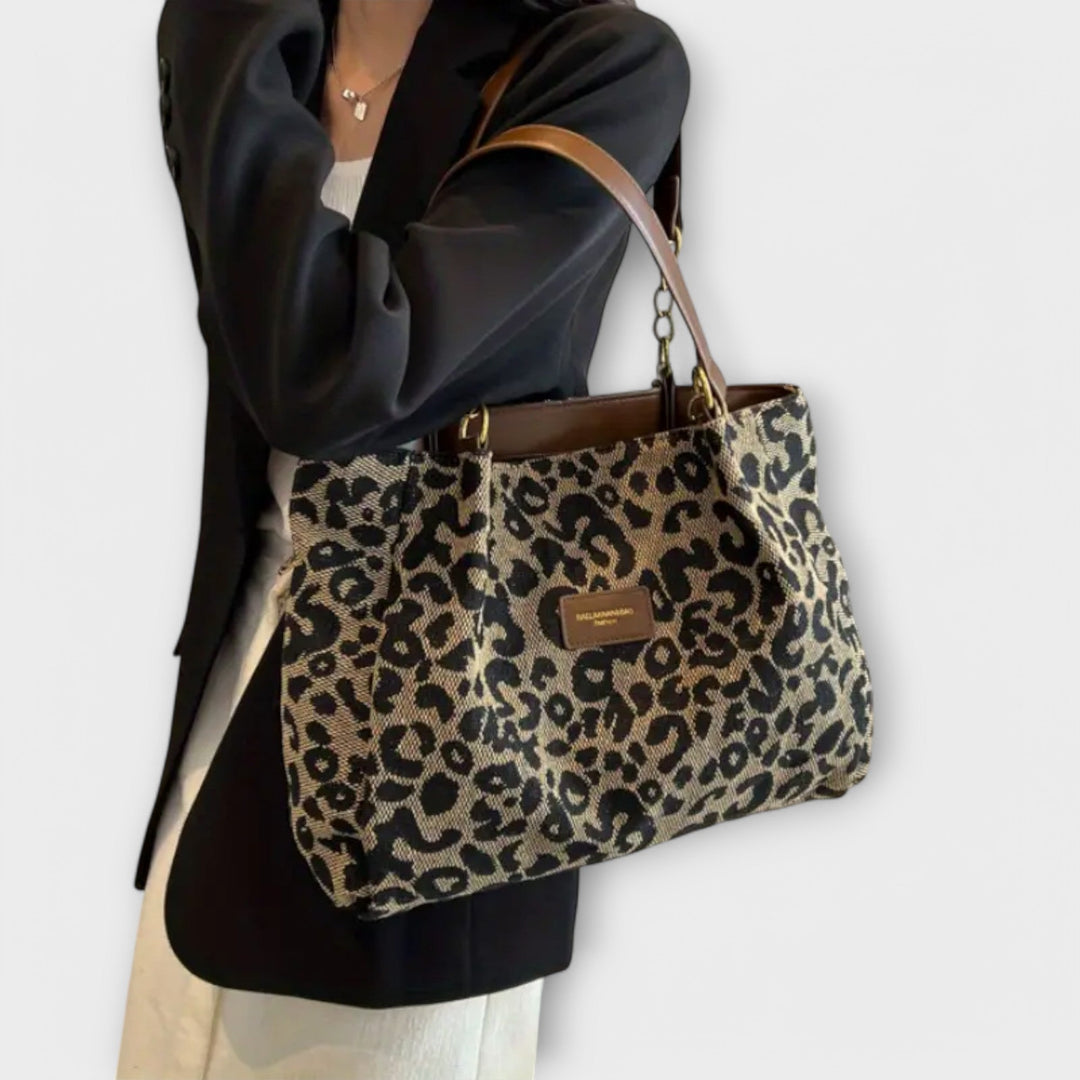Olivia - Tote de Lona com Padrão de Leopardo