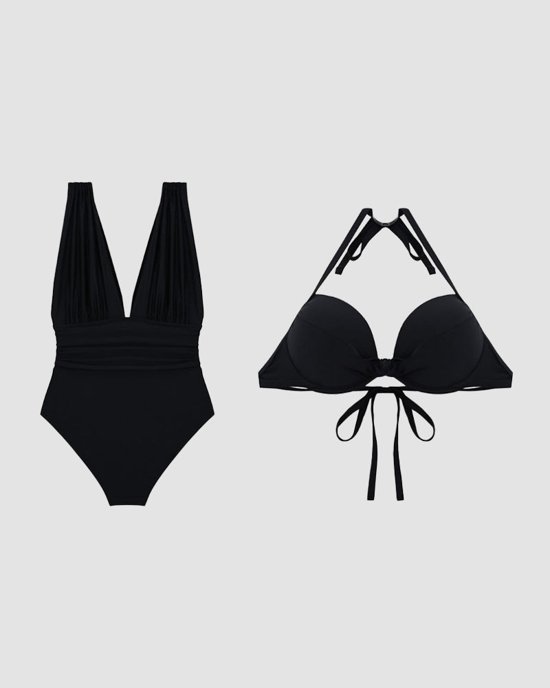 Fato de Banho Luxe Shaping com Decote V Profundo