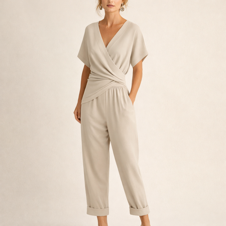 Magda | Elegante Macacão com Cinto