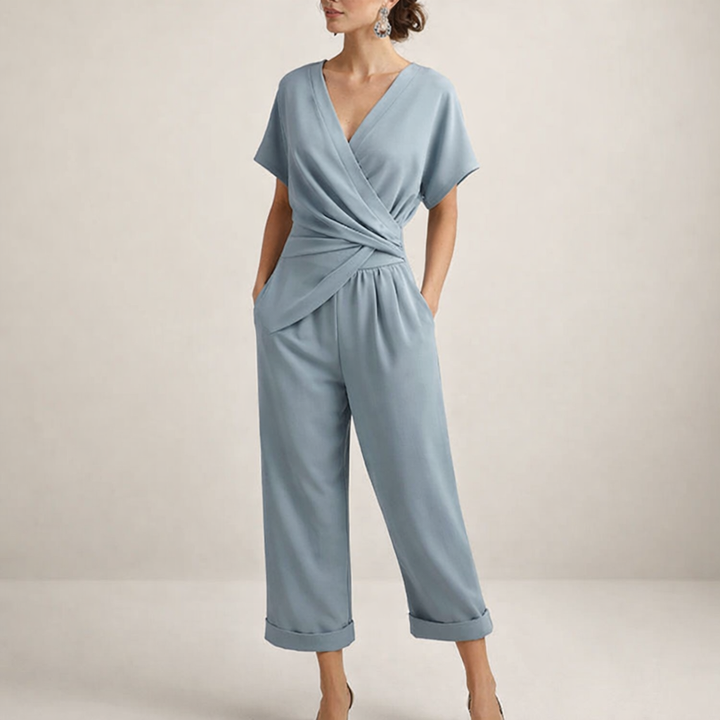 Magda | Elegante Macacão com Cinto