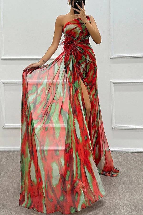 Vestido Drapado Vibrante