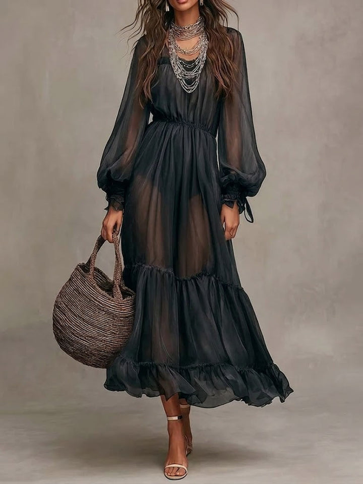 Gerda | Elegante vestido midi com decote em V