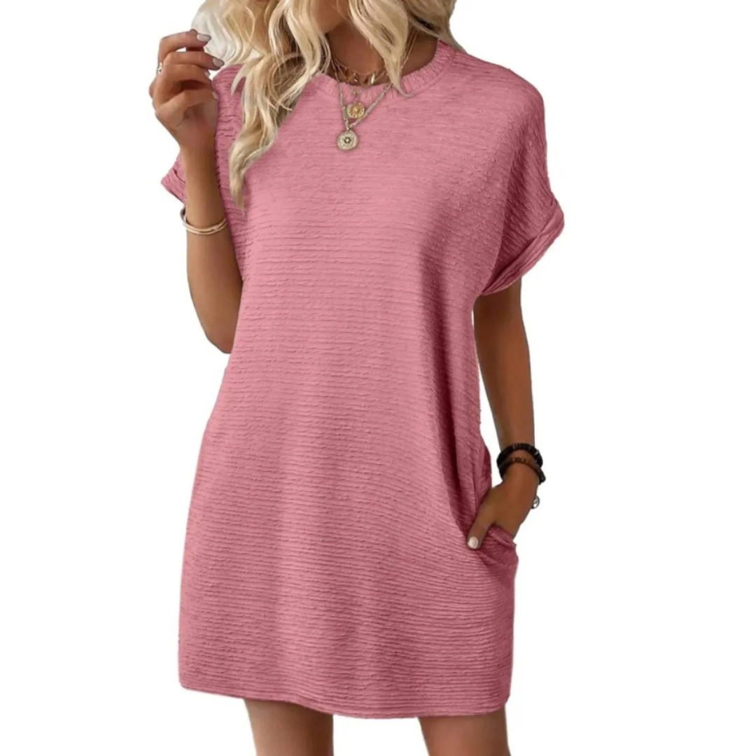EVASHA™ – Vestido de Verão Minimalista Casual com Decote Redondo