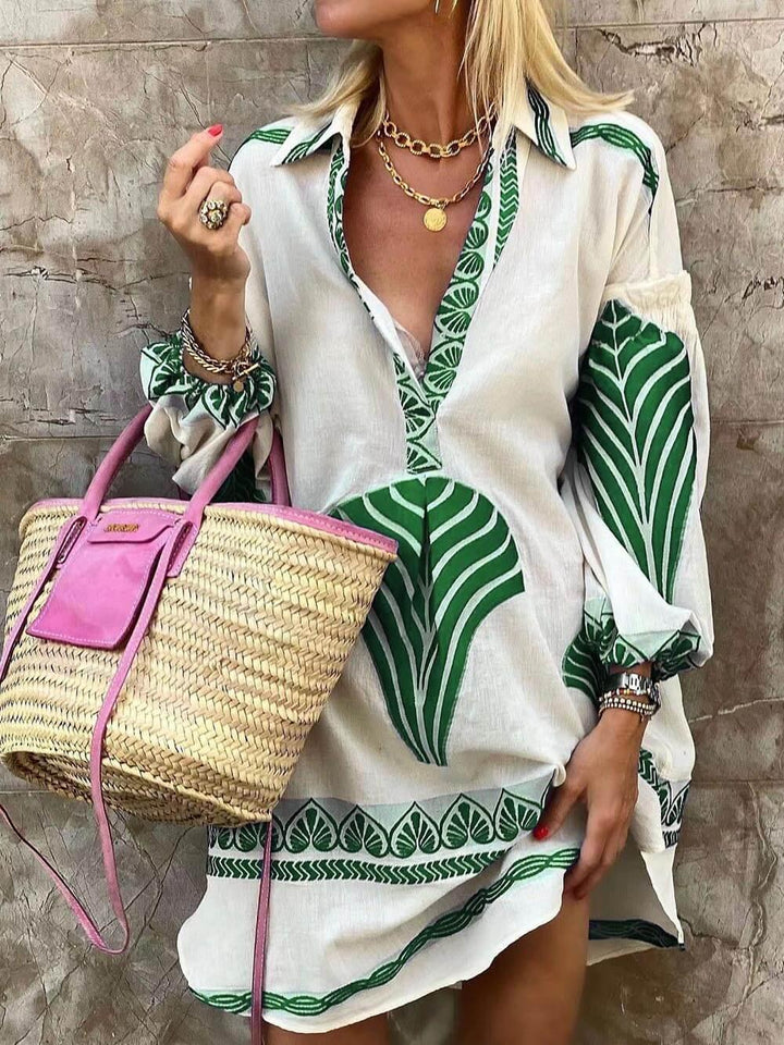 Flore | Look Tropical, Estampado Único e Simples, Vestido Mini de Verão