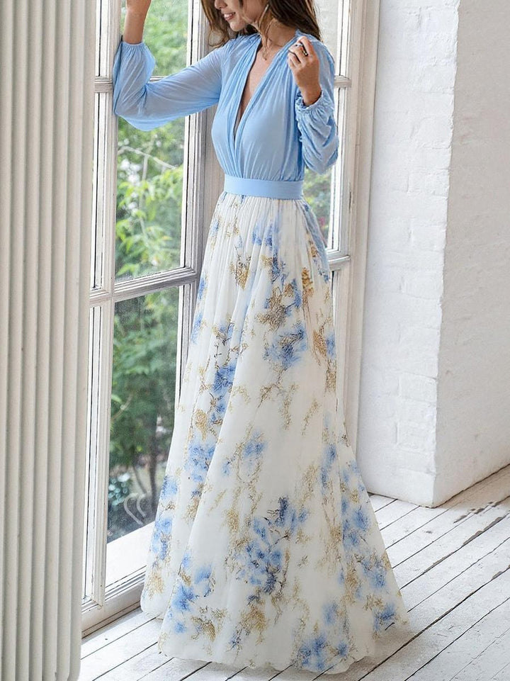 Bonito vestido maxi com estampa floral