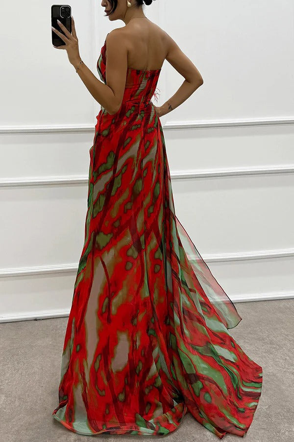 Vestido Drapado Vibrante
