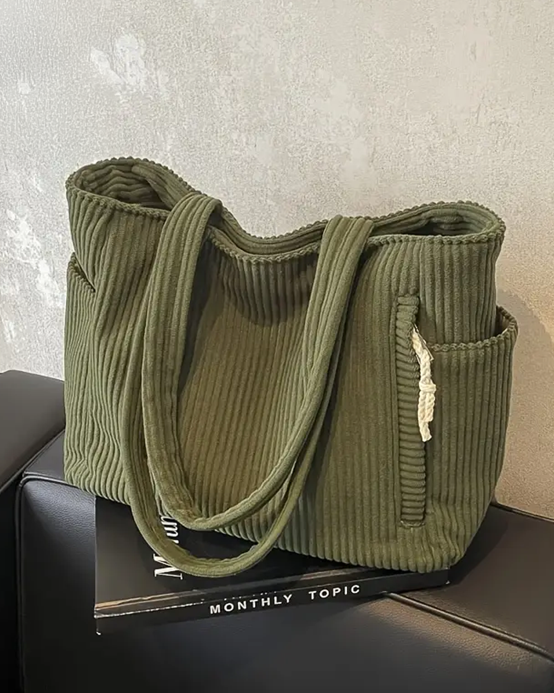 Tilda – Bolsa de Ombro Canalisada com Detalhe de Corda