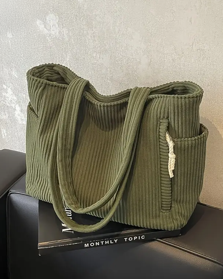 Tilda – Bolsa de Ombro Canalisada com Detalhe de Corda