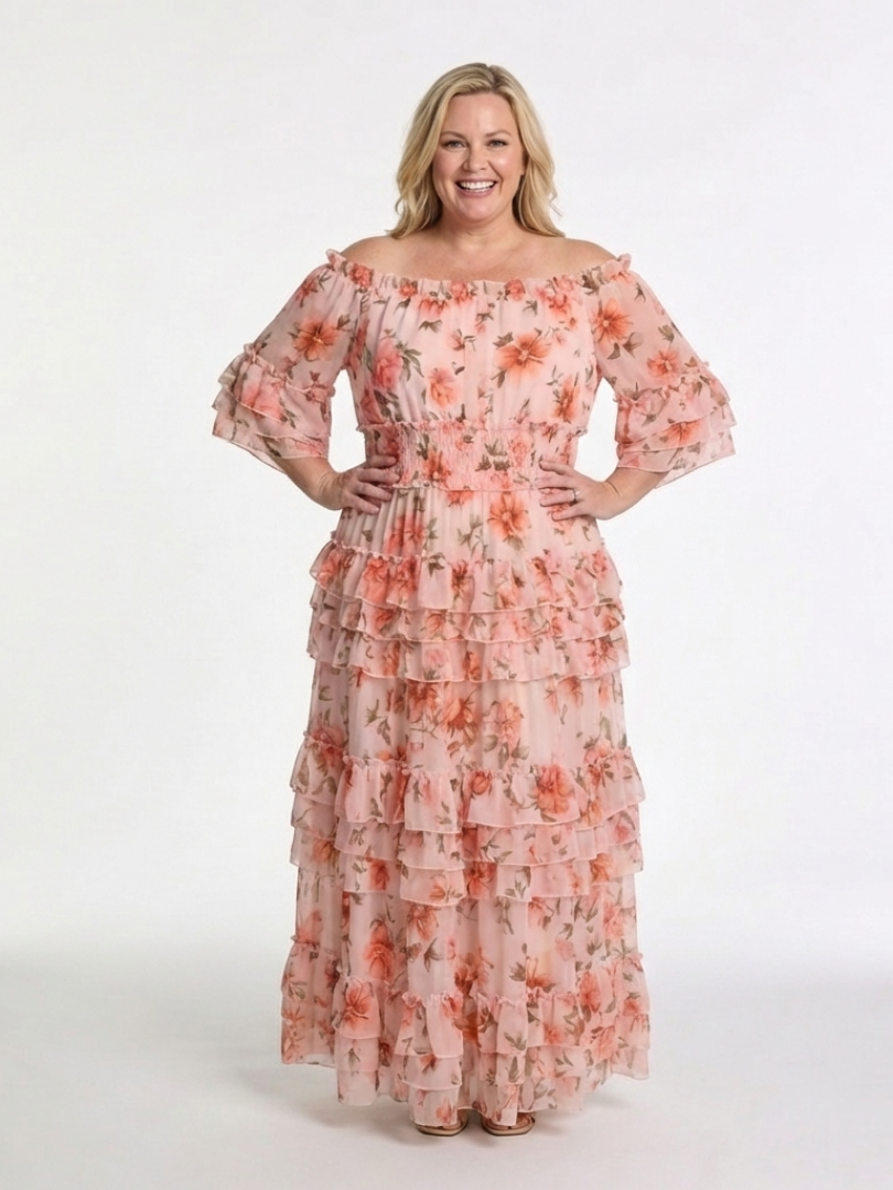 ROSALIE | VESTIDO MAXI COM RENDAS FLORAIS