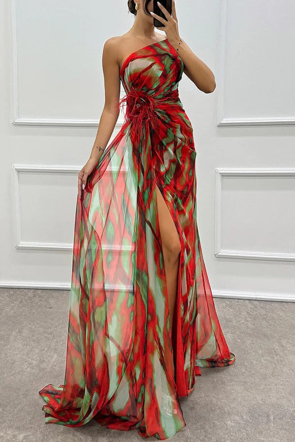 Vestido Drapado Vibrante