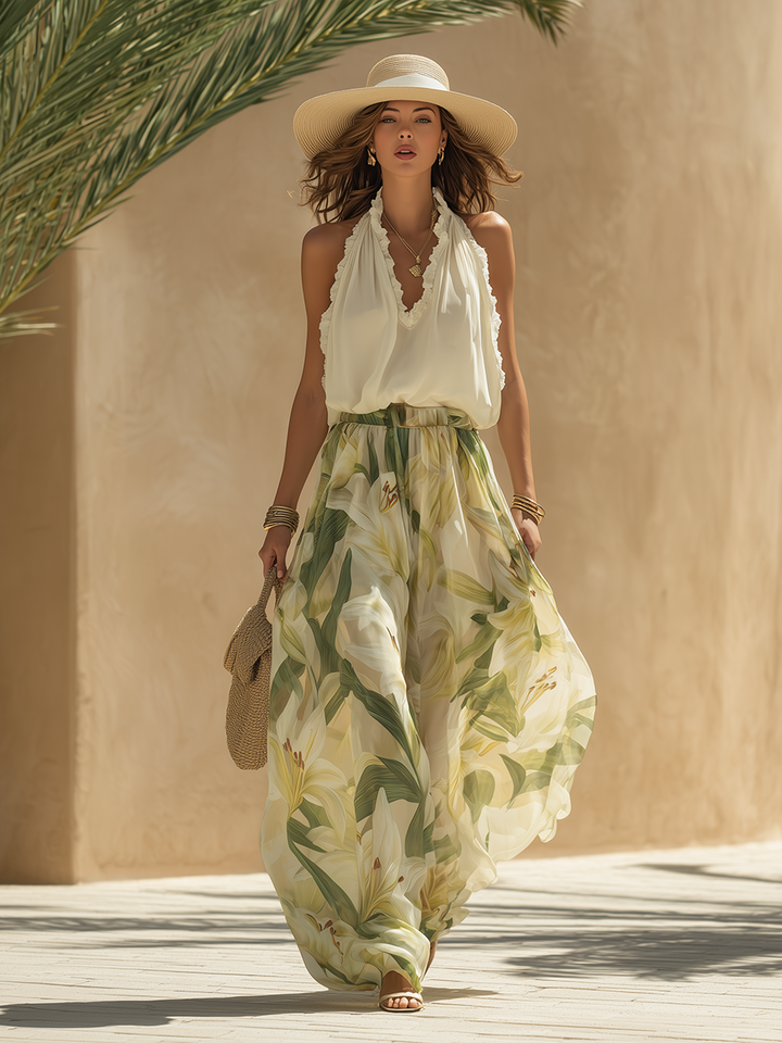 Tali – Conjunto de duas peças florais elegantes