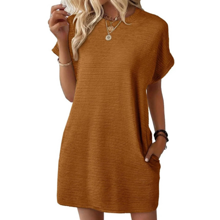 EVASHA™ – Vestido de Verão Minimalista Casual com Decote Redondo