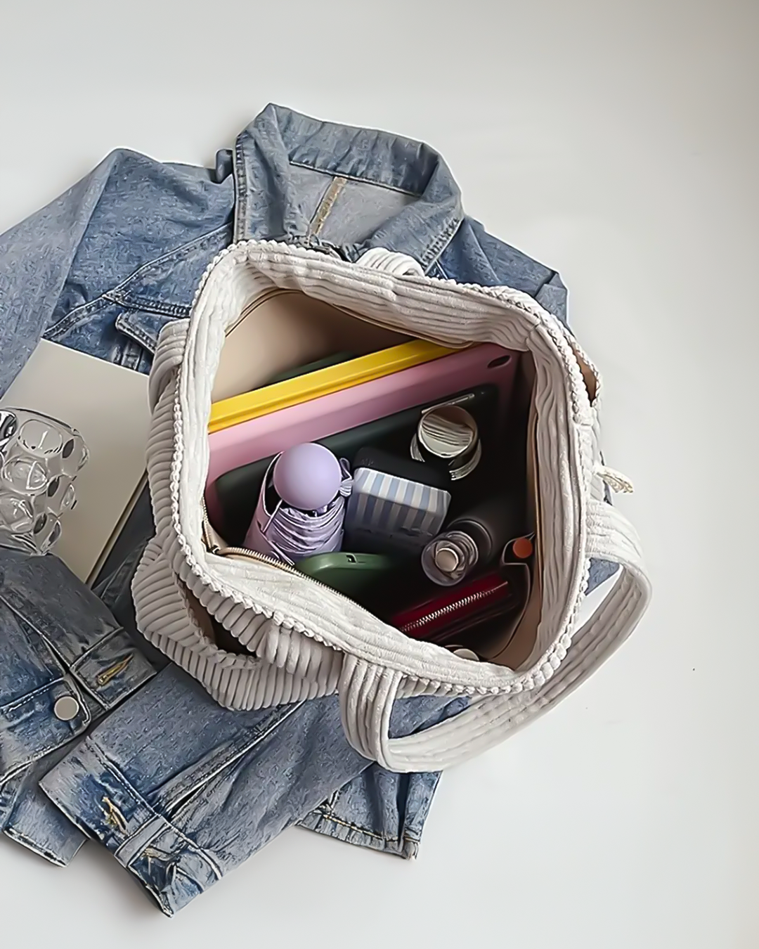 Tilda – Bolsa de Ombro Canalisada com Detalhe de Corda