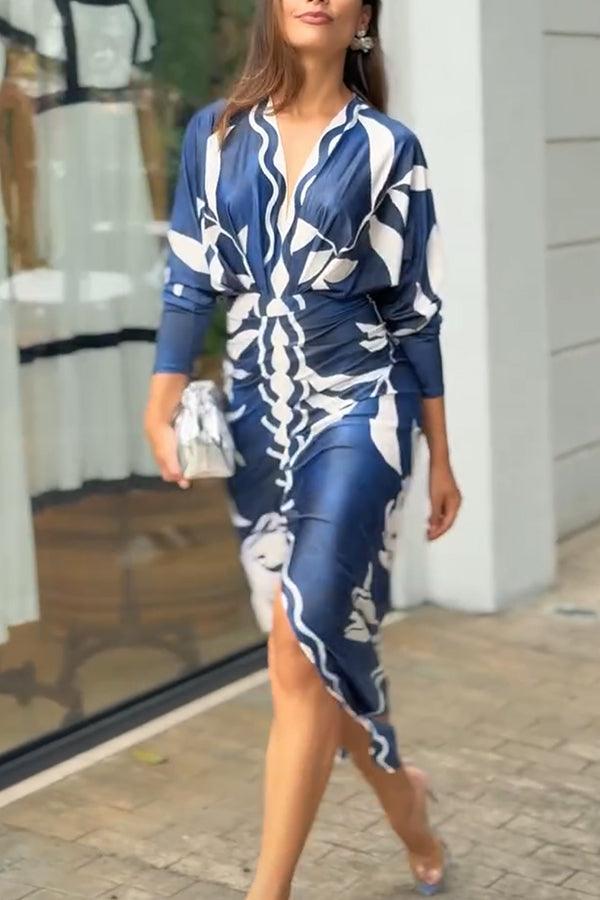 Eva | Sun Escape Vestido Midi Dolman com Estampa Única