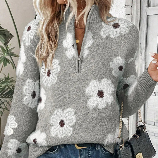 BLOOM | Pullover com Gola de Zíper