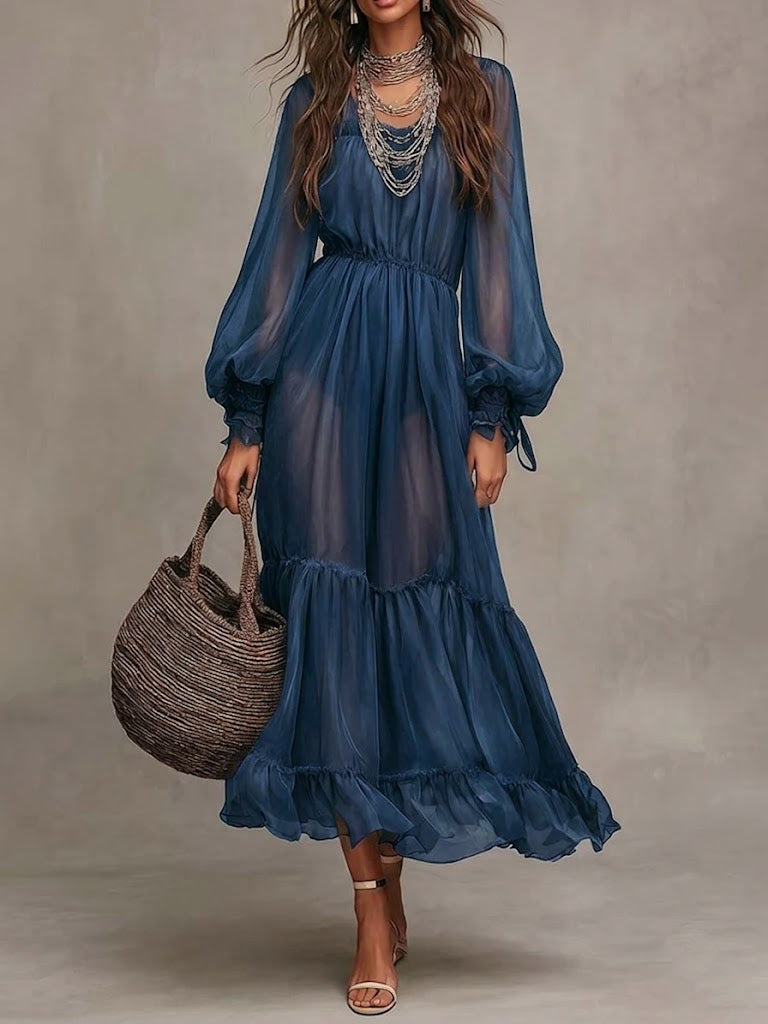 Gerda | Elegante Vestido Midi com Decote em V