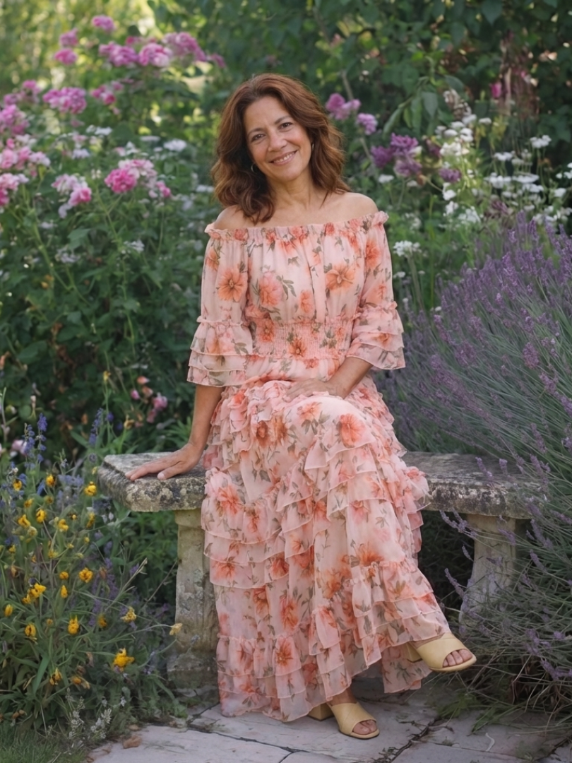 ROSALIE | VESTIDO MAXI COM RENDAS FLORAIS