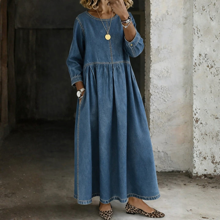 Leonor - Vestido de Denim com Gola Peter Pan
