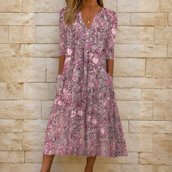 OLIVIA | VESTIDO ELEGANTE COM DECOTE EM V