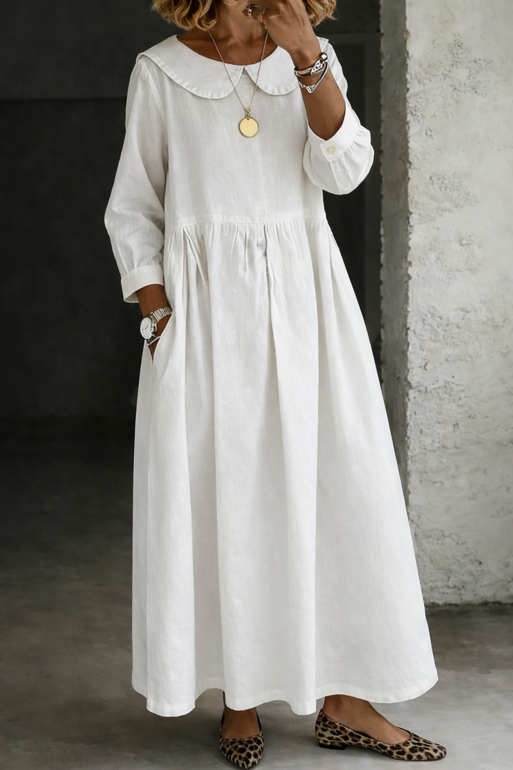 Leonor - Vestido de Denim com Gola Peter Pan