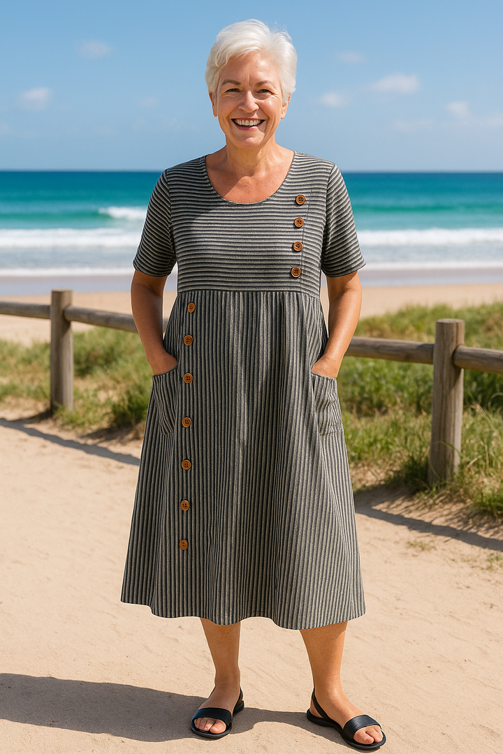 Brienne | Vestido Midi Listrado