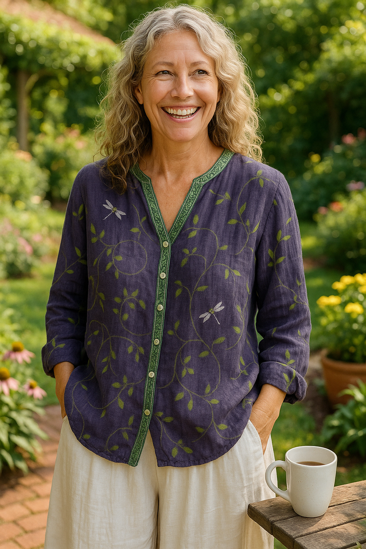Fern | Blusa V-Ausschnitt Relaxada