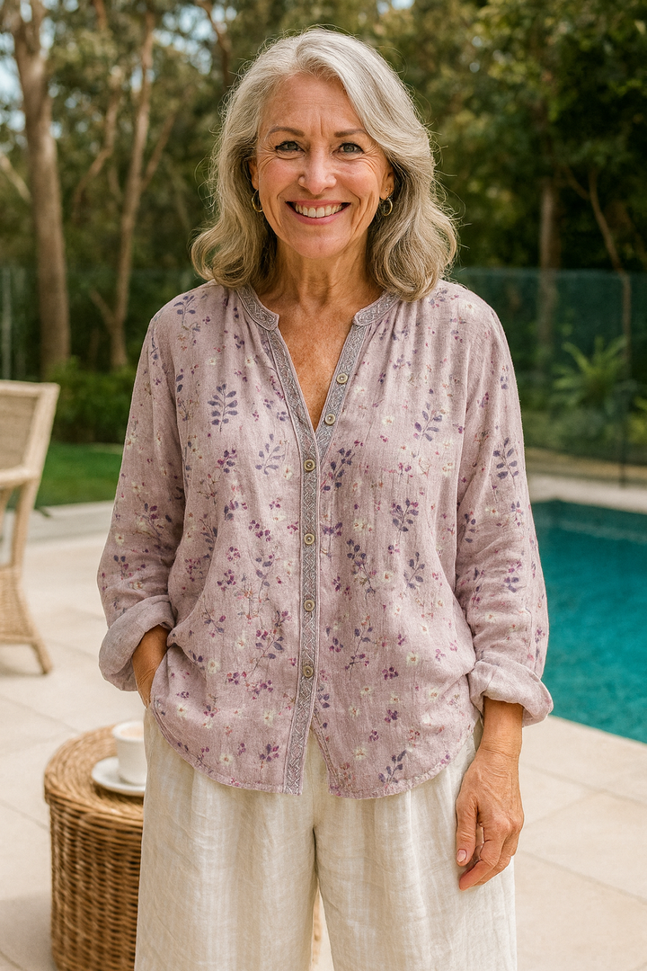 Fern | Blusa V-Ausschnitt Relaxada