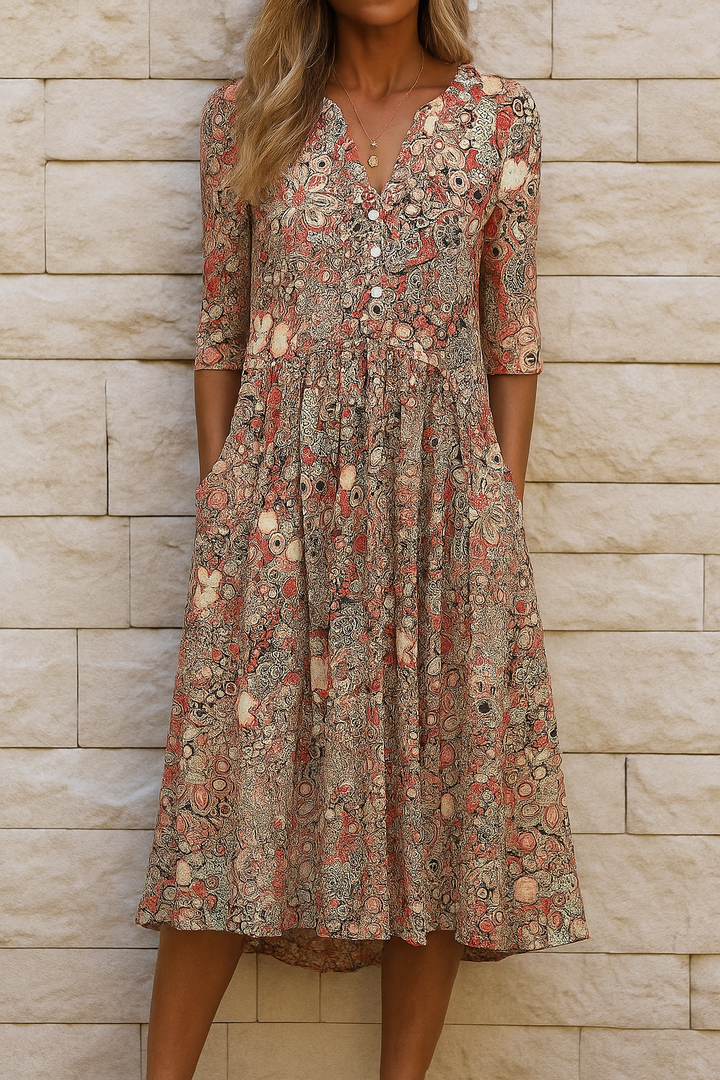 OLIVIA | VESTIDO ELEGANTE COM DECOTE EM V