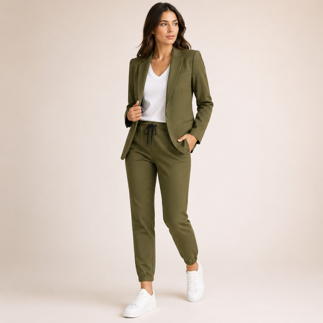 Eva™ | Conjunto Casual com Acento Desportivo