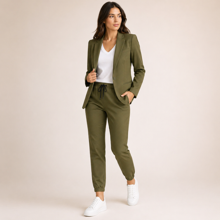 Eva™ | Conjunto Casual com Acento Desportivo