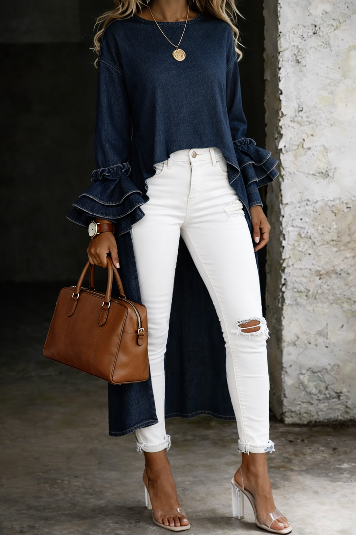 Vânia - Blusa Casual Denim