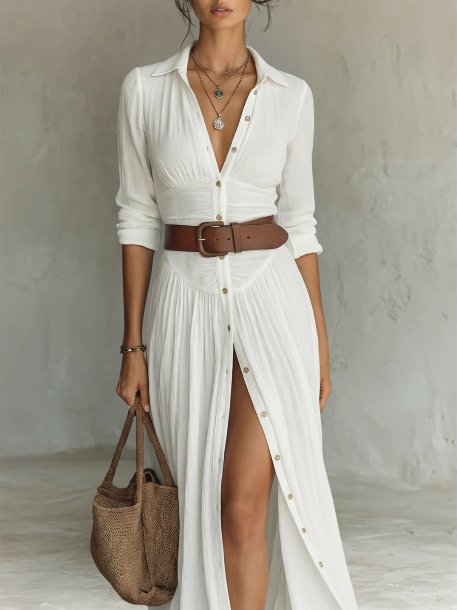 Vestido Maxi de Linho Branco
