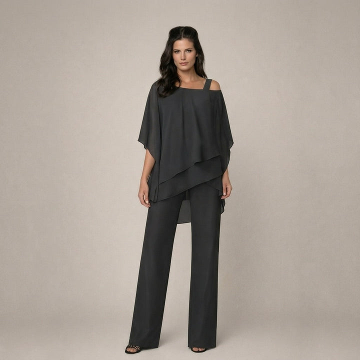 Clara | Conjunto Elegante com Blusa em Camadas