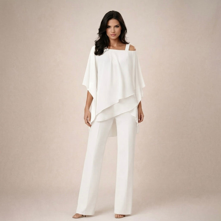 Clara | Conjunto Elegante com Blusa em Camadas
