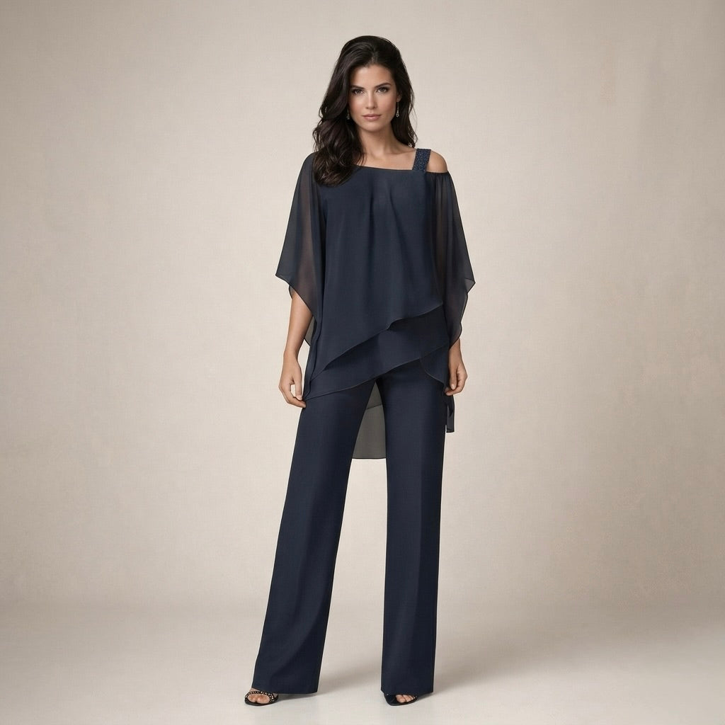Clara | Conjunto Elegante com Blusa em Camadas