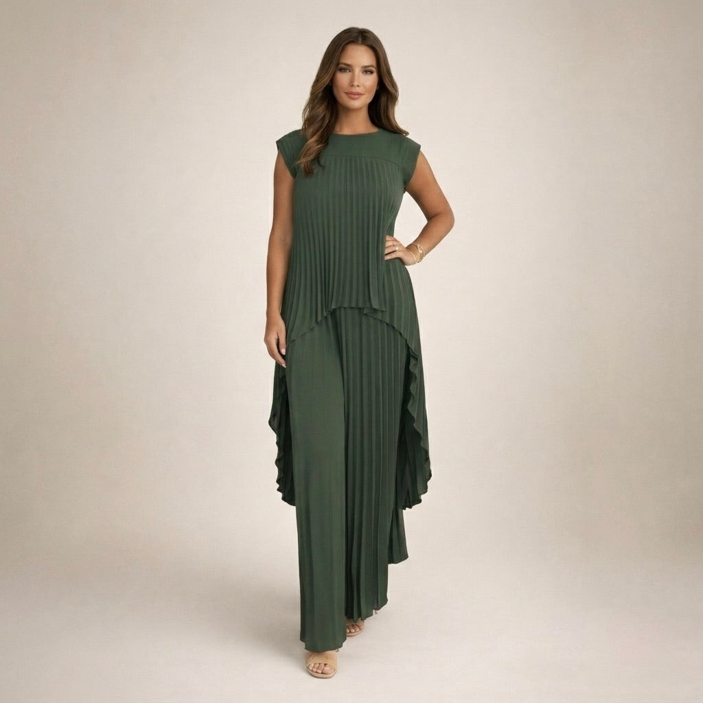 Halina | Conjunto Elegante com Pregas