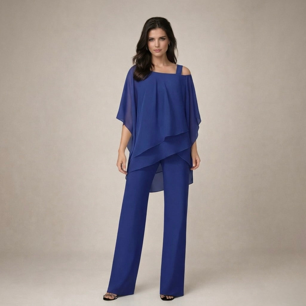 Clara | Conjunto Elegante com Blusa em Camadas
