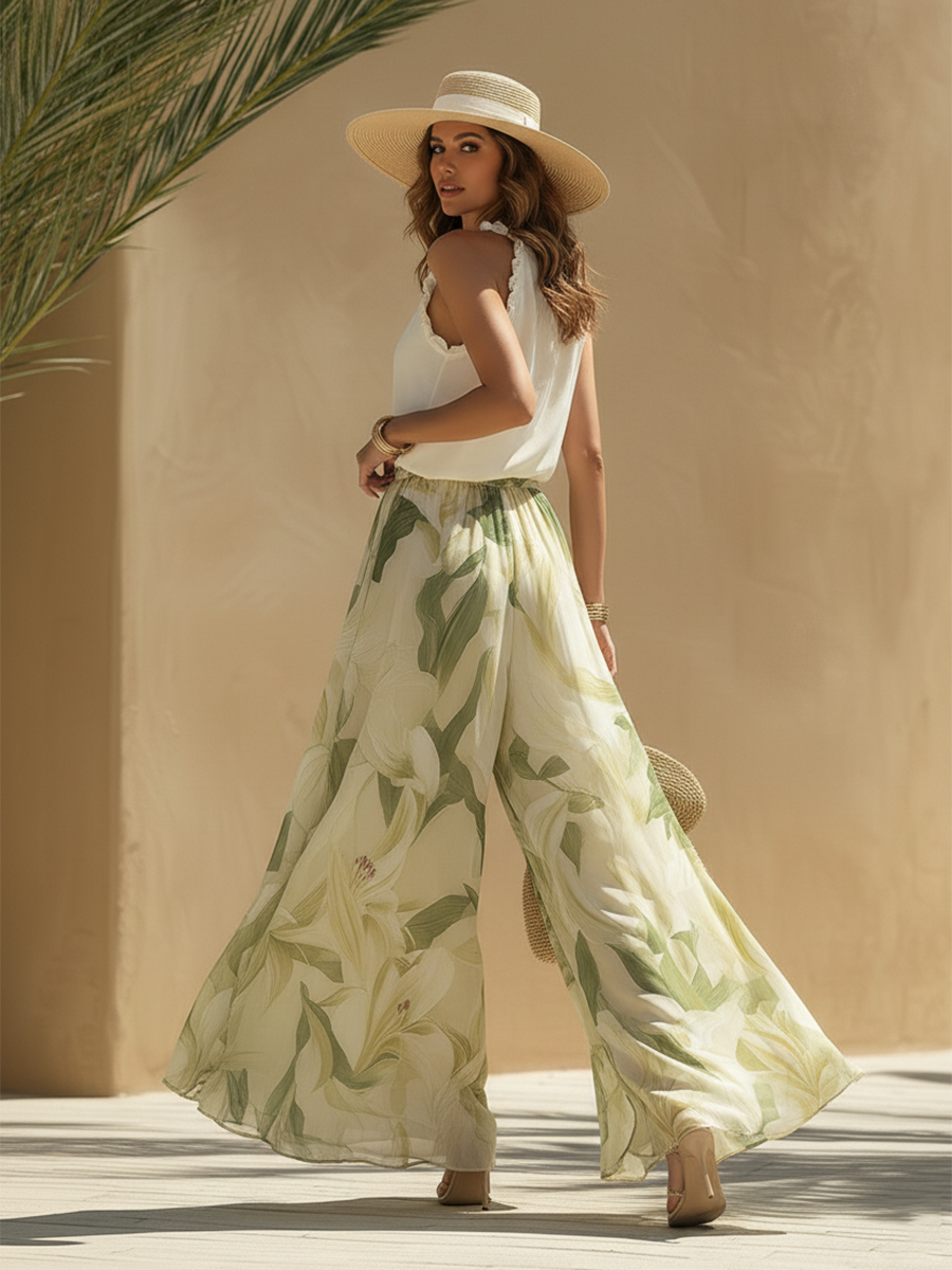 Lysandra | Conjunto Fluid com Estampa de Lírios Elegantes