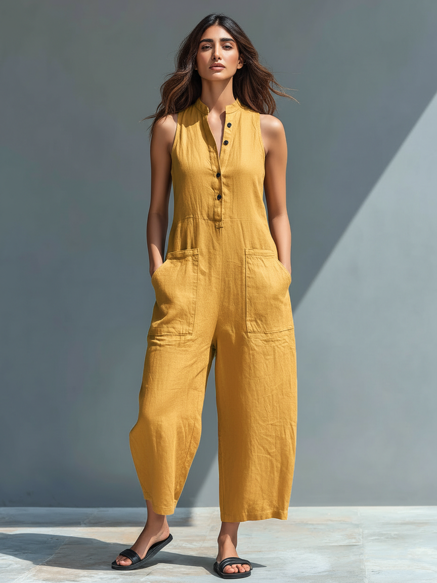Lucinda | Jumpsuit elegante sem mangas