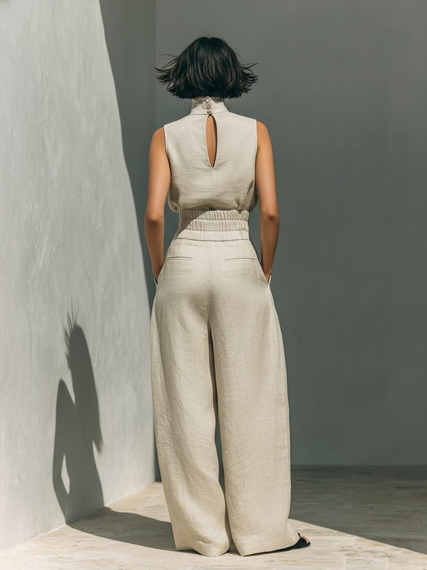 Livia – Conjunto Minimalista em Algodão e Linho