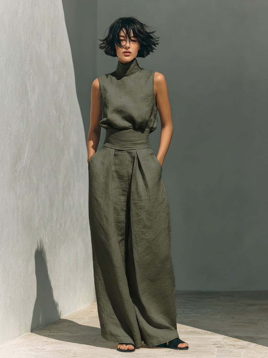 Livia – Conjunto Minimalista em Algodão e Linho