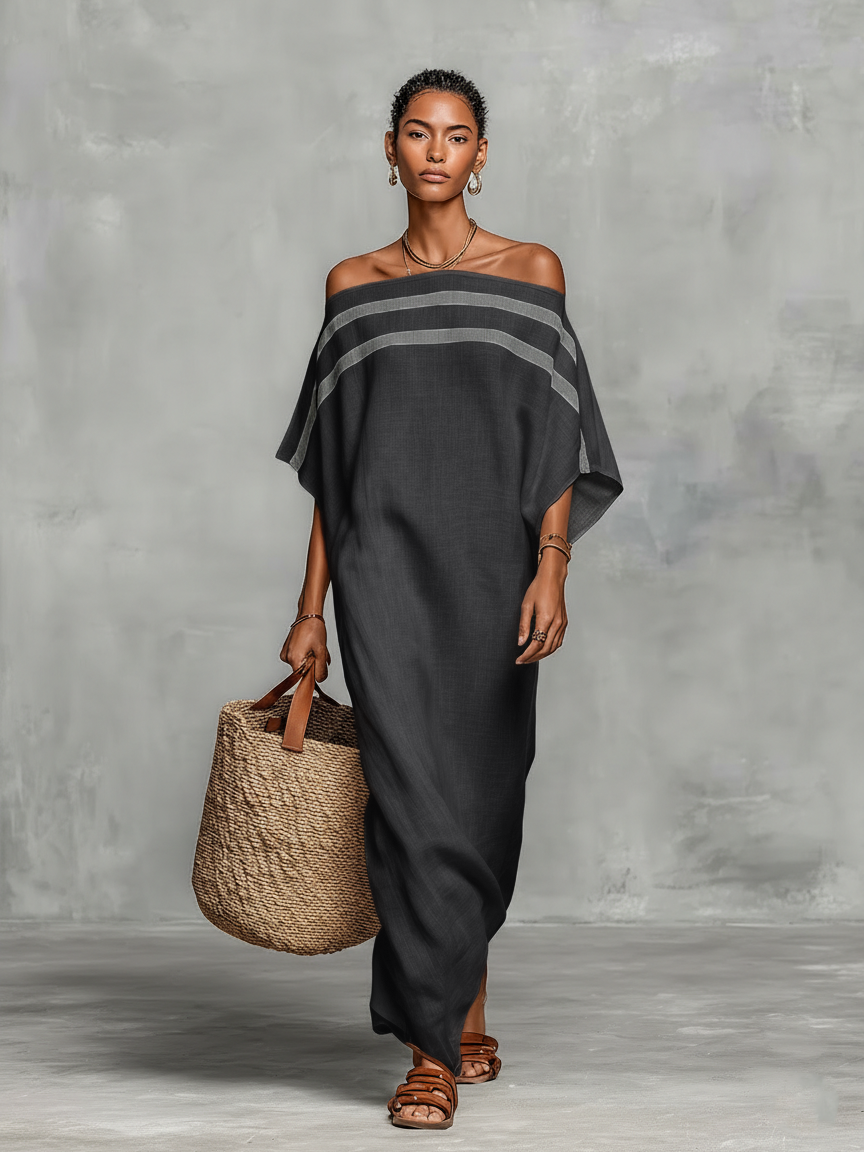 Vestido Maxi de Linho Minimalista