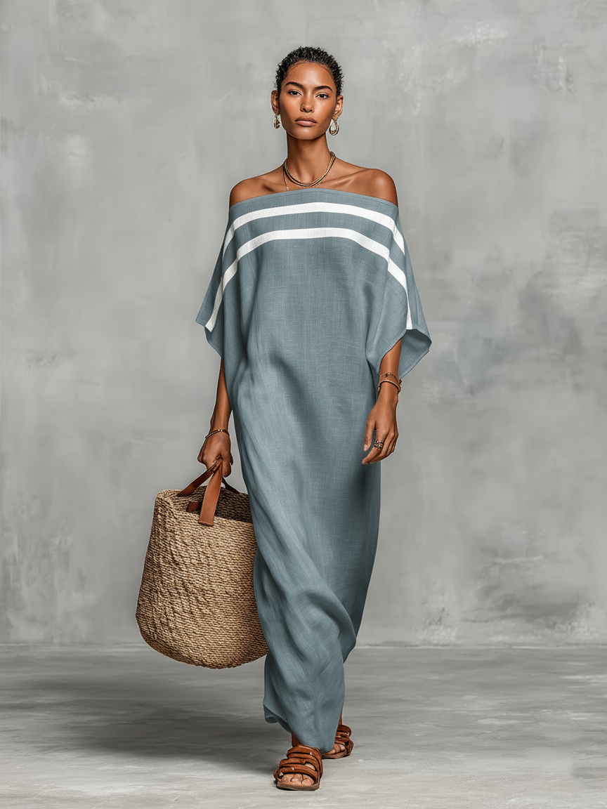 Vestido Maxi de Linho Minimalista